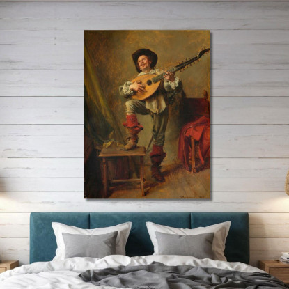 Soldato Che Suona Il Tiorba Ernest Meissonier ems29 quadro stampato su tela