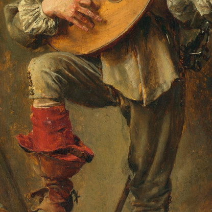 Soldato Che Suona Il Tiorba Ernest Meissonier ems29 quadro stampato su tela