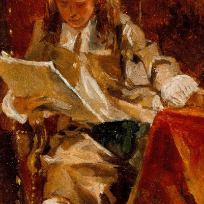 Studio Di Un Cavaliere Seduto Che Legge Ernest Meissonier ems31 quadro stampato su tela