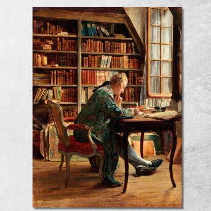Il Bibliofilo Ernest Meissonier ems33 quadro stampato su tela