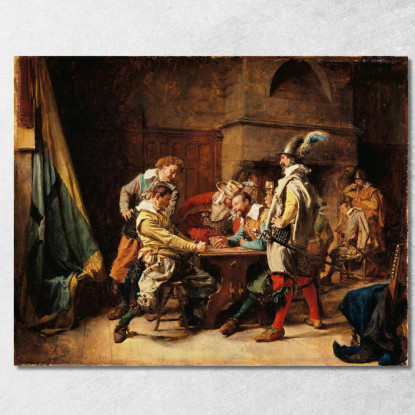 Il Gioco Perduto Ernest Meissonier ems37 quadro stampato su tela