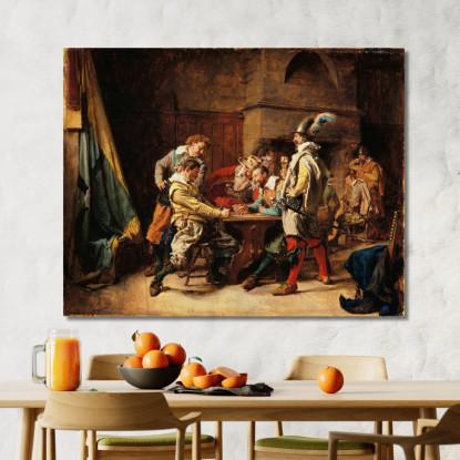 Il Gioco Perduto Ernest Meissonier ems37 quadro stampato su tela