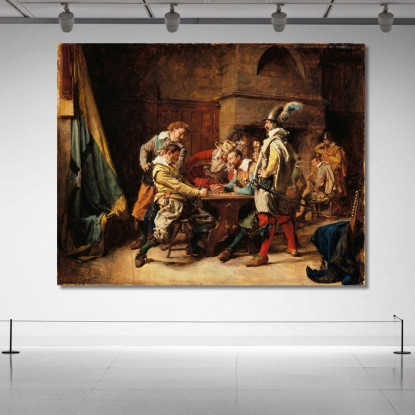 Il Gioco Perduto Ernest Meissonier ems37 quadro stampato su tela