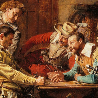 Il Gioco Perduto Ernest Meissonier ems37 quadro stampato su tela