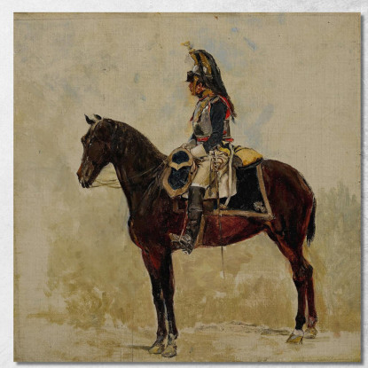 Un Corazziere Ernest Meissonier ems42 quadro stampato su tela