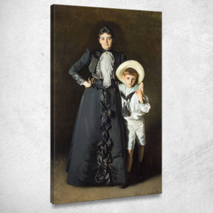 Ritratto Della Signora Edward L Davis E Di Suo Figlio Livingston Davis John Singer Sargent jss239 quadro stampato su tela
