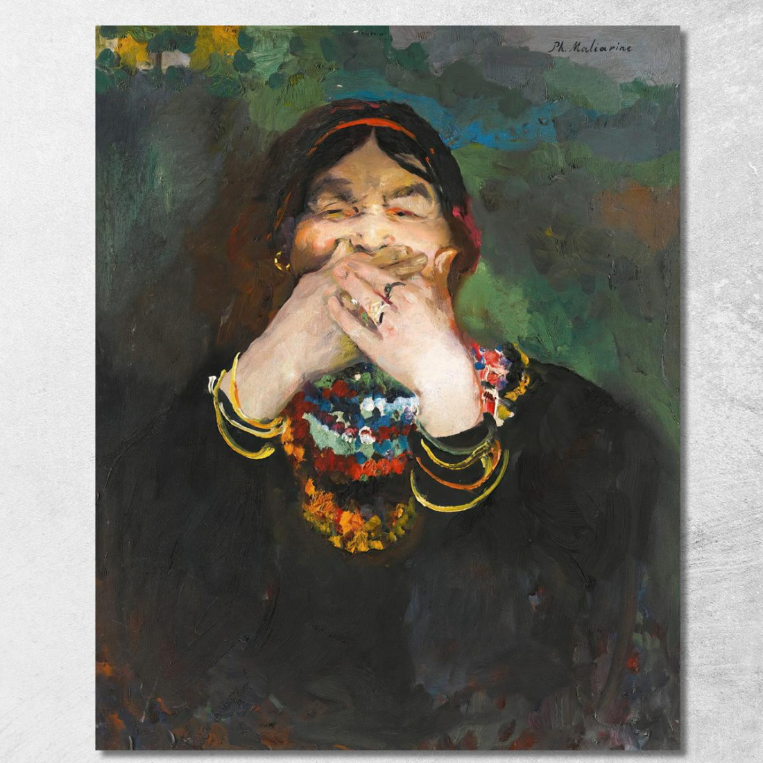 Baba Che Ride Filipp Malyavin fml4 quadro stampato su tela