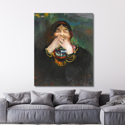 Baba Che Ride Filipp Malyavin fml4 quadro stampato su tela