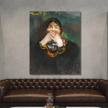 Baba Che Ride Filipp Malyavin fml4 quadro stampato su tela