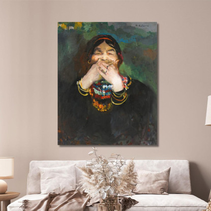 Baba Che Ride Filipp Malyavin fml4 quadro stampato su tela