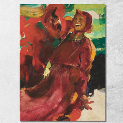 Ragazza Che Ride 2 Filipp Malyavin fml5 quadro stampato su tela