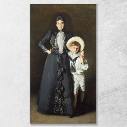 Ritratto Della Signora Edward L Davis E Di Suo Figlio Livingston Davis John Singer Sargent jss239 quadro stampato su tela
