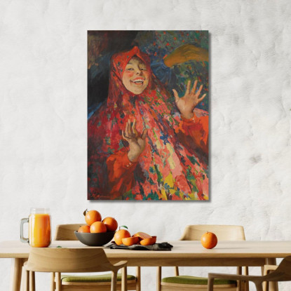 Ragazza Che Ride Filipp Malyavin fml6 quadro stampato su tela