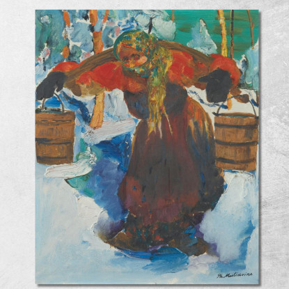 Baba Russa Che Porta L'Acqua Filipp Malyavin fml12 quadro stampato su tela