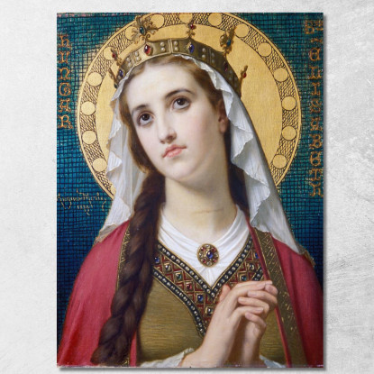 Santa Elisabetta D'Ungheria Hugues Merle hmr21 quadro stampato su tela