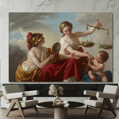 La Giustizia Disarmata Dall'Innocenza E Applaudita Dalla Prudenza Louis-Jean-François Lagrenée ljf11 quadro stampato su tela