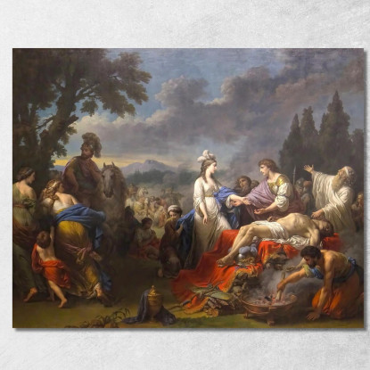 Le Due Vedove Di Un Capo Indiano Che Si Disputano Gli Onori Della Pira Louis-Jean-François Lagrenée ljf13 quadro stampato su te