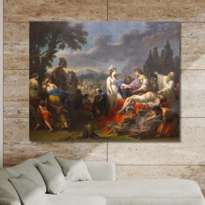 Le Due Vedove Di Un Capo Indiano Che Si Disputano Gli Onori Della Pira Louis-Jean-François Lagrenée ljf13 quadro stampato su te