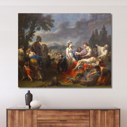 Le Due Vedove Di Un Capo Indiano Che Si Disputano Gli Onori Della Pira Louis-Jean-François Lagrenée ljf13 quadro stampato su te