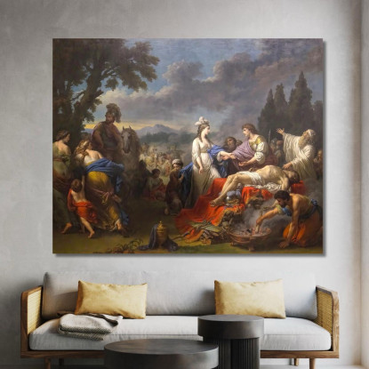 Le Due Vedove Di Un Capo Indiano Che Si Disputano Gli Onori Della Pira Louis-Jean-François Lagrenée ljf13 quadro stampato su te