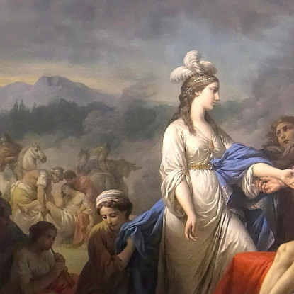 Le Due Vedove Di Un Capo Indiano Che Si Disputano Gli Onori Della Pira Louis-Jean-François Lagrenée ljf13 quadro stampato su te