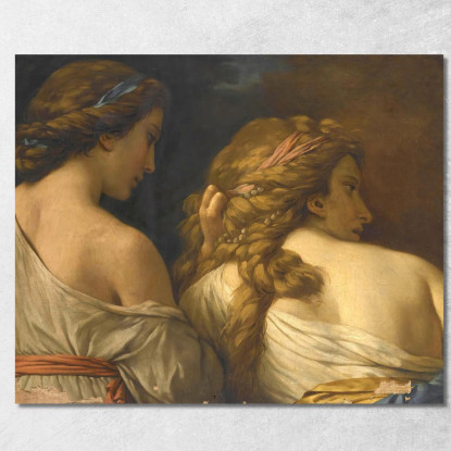 Due Ninfe Louis-Jean-François Lagrenée ljf25 quadro stampato su tela