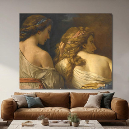 Due Ninfe Louis-Jean-François Lagrenée ljf25 quadro stampato su tela