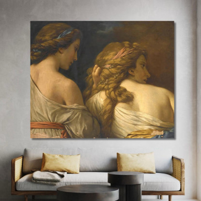 Due Ninfe Louis-Jean-François Lagrenée ljf25 quadro stampato su tela