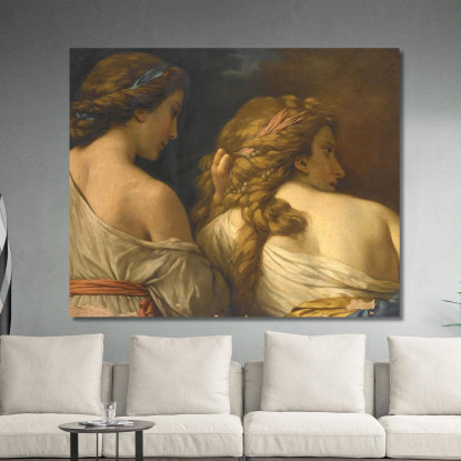 Due Ninfe Louis-Jean-François Lagrenée ljf25 quadro stampato su tela