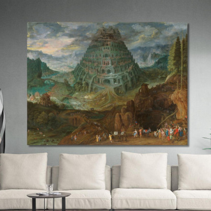 La Torre Di Babele Jan Brueghel The Elder jbe46 quadro stampato su tela