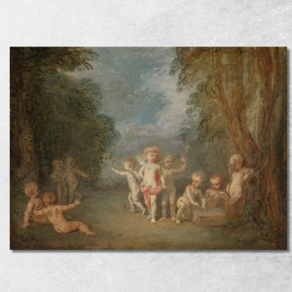 Il Regno Di Cupido Jean-Antoine Watteau jaw5 quadro stampato su tela