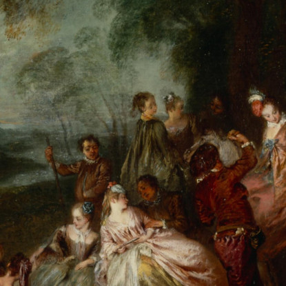 Festa Campestre Jean-Antoine Watteau jaw7 quadro stampato su tela