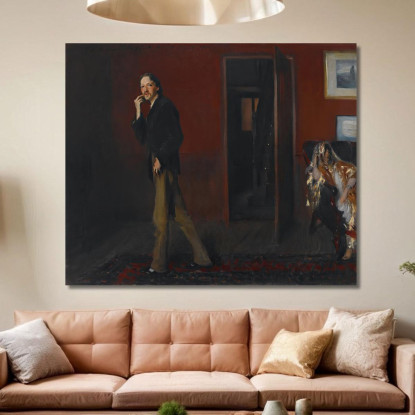 Robert Louis Stevenson E Sua Moglie John Singer Sargent jss256 quadro stampato su tela