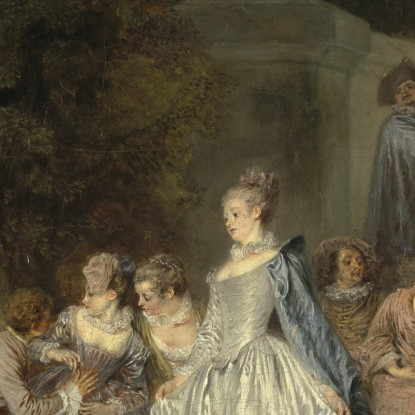 Feste Veneziane Jean-Antoine Watteau jaw12 quadro stampato su tela