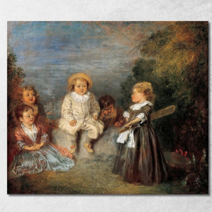 Età Felice! Età Dell’Oro Jean-Antoine Watteau jaw13 quadro stampato su tela