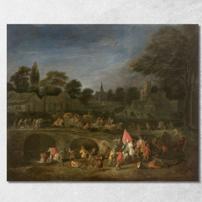La Vendetta Dei Contadini Jean-Antoine Watteau jaw14 quadro stampato su tela
