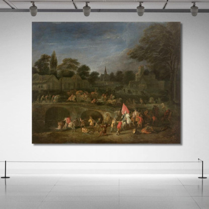 La Vendetta Dei Contadini Jean-Antoine Watteau jaw14 quadro stampato su tela