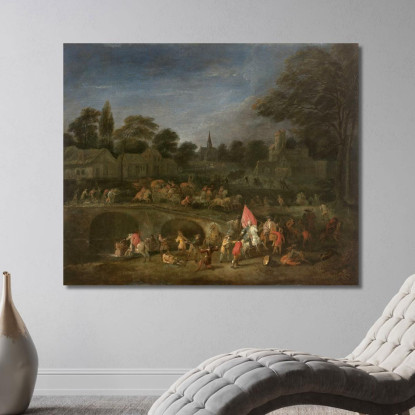 La Vendetta Dei Contadini Jean-Antoine Watteau jaw14 quadro stampato su tela