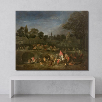 La Vendetta Dei Contadini Jean-Antoine Watteau jaw14 quadro stampato su tela