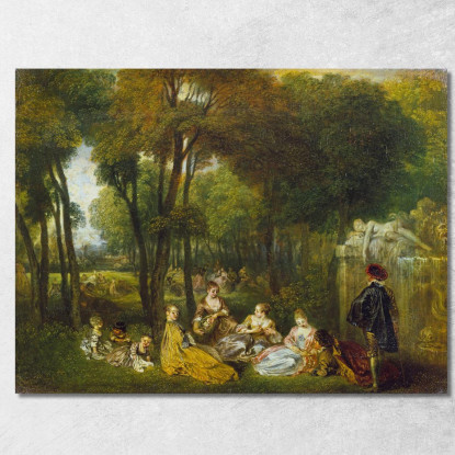 I Campi Elisi Jean-Antoine Watteau jaw18 quadro stampato su tela