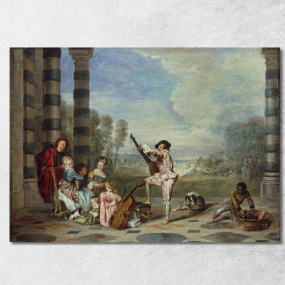 Le Attrazioni Della Vita Jean-Antoine Watteau jaw19 quadro stampato su tela