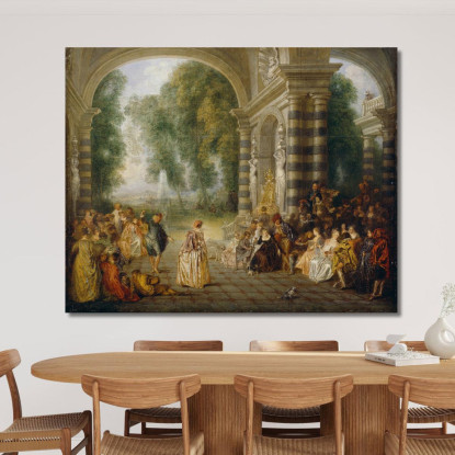 I Piaceri Del Ballo Jean-Antoine Watteau jaw20 quadro stampato su tela