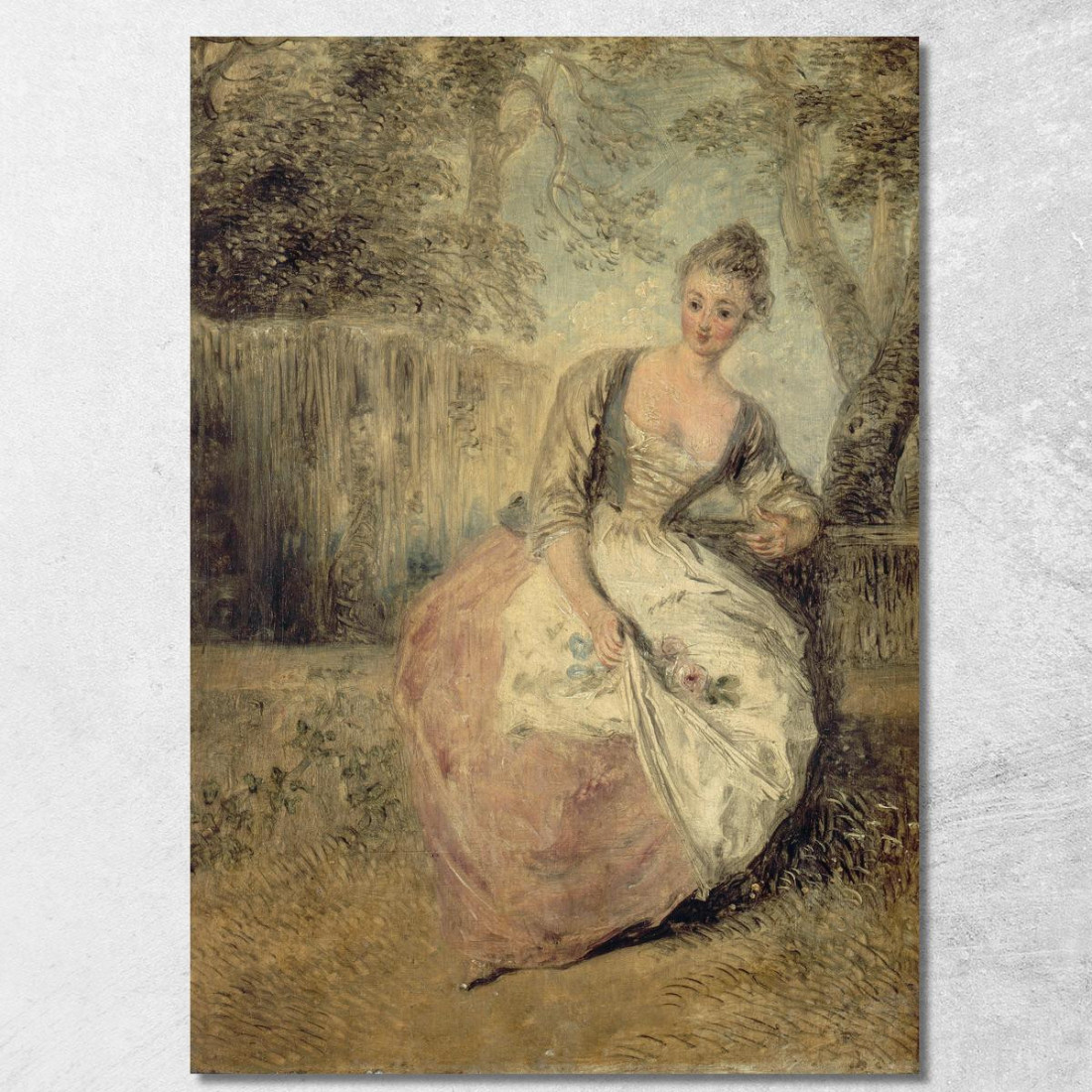 L’Amante Inquieta Jean-Antoine Watteau jaw22 quadro stampato su tela