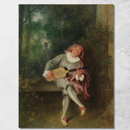 Mezzetin Jean-Antoine Watteau jaw23 quadro stampato su tela