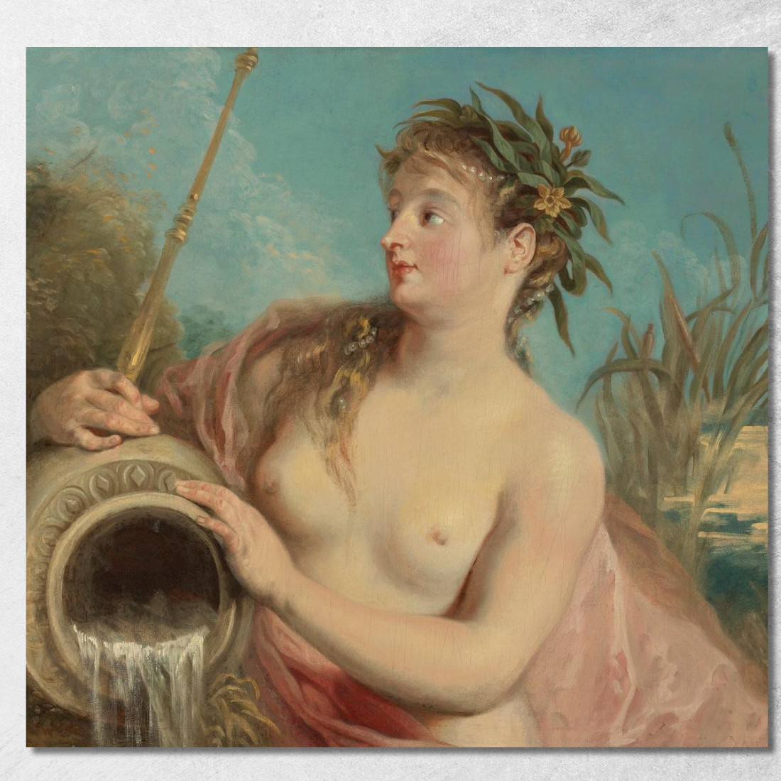 Ninfa Della Fontana Jean-Antoine Watteau jaw24 quadro stampato su tela