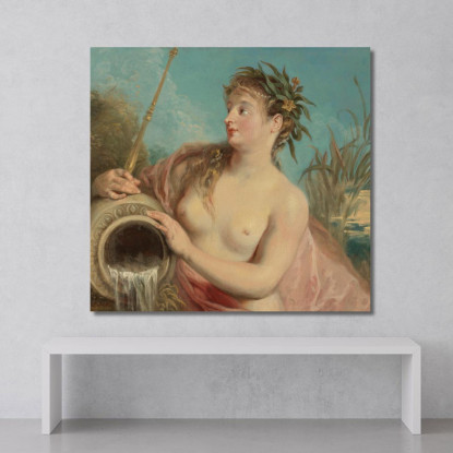 Ninfa Della Fontana Jean-Antoine Watteau jaw24 quadro stampato su tela