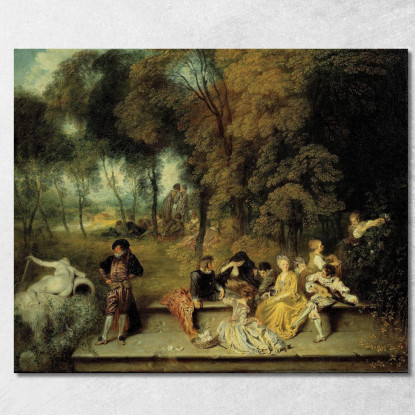 I Piaceri Dell’Amore Jean-Antoine Watteau jaw25 quadro stampato su tela