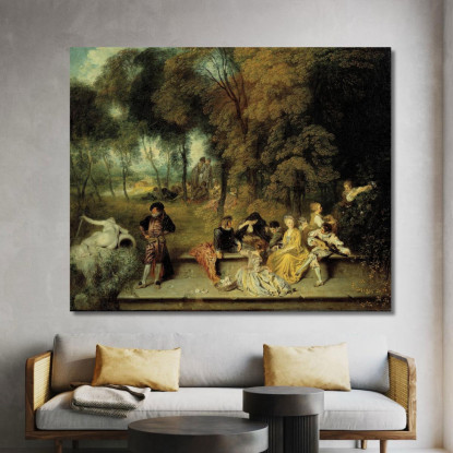 I Piaceri Dell’Amore Jean-Antoine Watteau jaw25 quadro stampato su tela