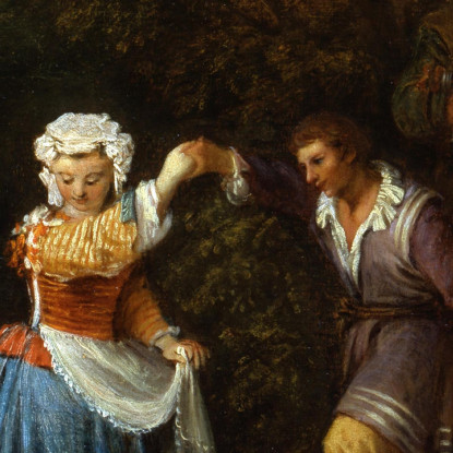 La Danza Di Campagna Jean-Antoine Watteau jaw32 quadro stampato su tela