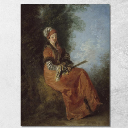 La Sognatrice Jean-Antoine Watteau jaw33 quadro stampato su tela